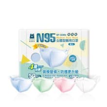 藍鷹牌 N95醫用立體型成人口罩-壓條款 50片x1盒