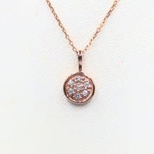 寶麗金珠寶-同心圓9K玫瑰金墜鑽墜(含K金鍊)