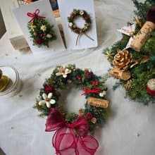 聖誕交換禮物推薦】永生雪松小花圈 作乾燥風・節慶居家佈置・