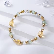 光之森林 | A116黃水晶綠螢石白水晶手鍊