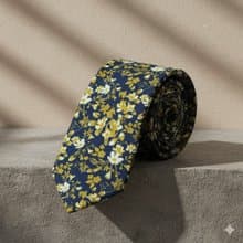 金縷花深藍領帶