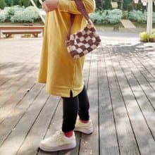 手工鉤織棋格腋下包 手挽【Crochet bag】