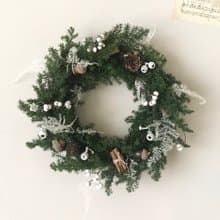 聖誕限定花圈禮盒 永生花 銀白色聖誕花圈 聖誕節 聖誕禮盒