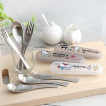 【SANRIO 三麗鷗】不鏽鋼環保餐具湯叉組-共三款(KITTY / 酷企鵝)