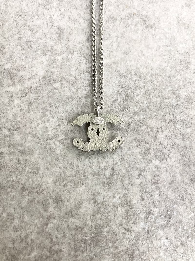 【 日本直送　名牌中古包 】CHANEL シャネル ネックレス シルバー ココマーク ラインストーン vintage ヴィンテージ オールド j5c3bm