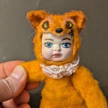Teddydoll Marysha, 12 cm. Crocheted miniature.