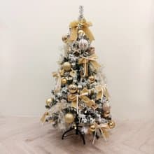 落雪款地上型聖誕樹-白金色/高120、150CM/需自行組裝/聖誕節
