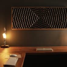 3D Wood Wall Art - Black Artwork - Home Office - Gift for Men
