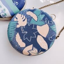 藍綠葉子小圓包 - 可手拿/ 斜揹/ 婚禮姊妹禮物