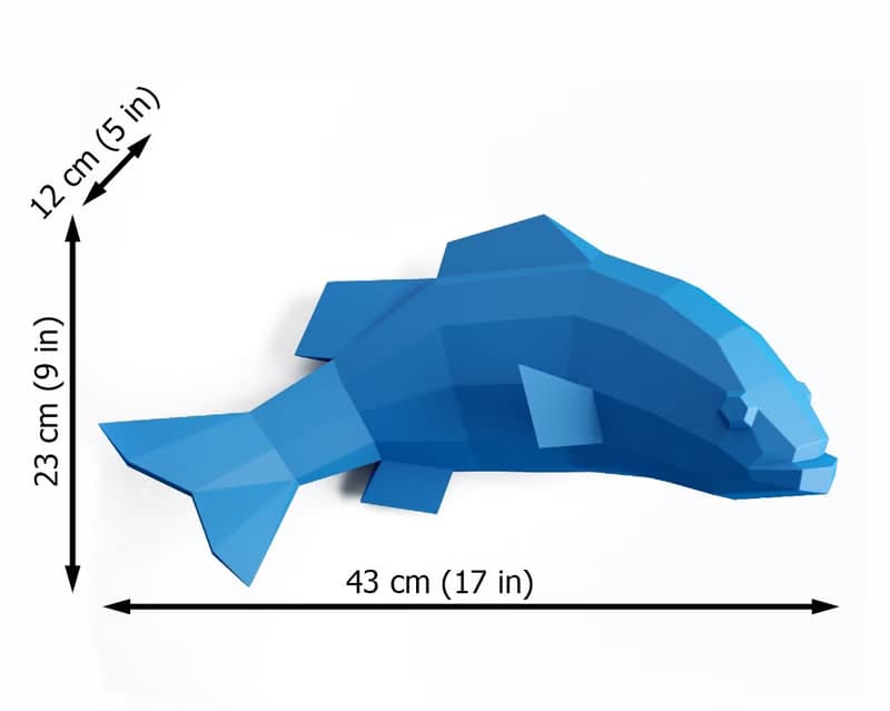 【數位】Papercraft 3D fish, Origami paper craft, Paper sculpture 3D, DIGITAL TEMPLATE