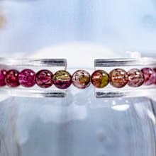 【彩虹糖果碧璽】高品透體色標 帶四顆西瓜碧璽 水晶手串手鍊