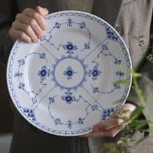 唐草紋 青花釉下彩餐盤 圓形菜碗 多用途 景德鎮產中國瓷器