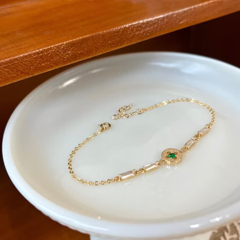 14K包金 綠色幸運草手鍊 手環