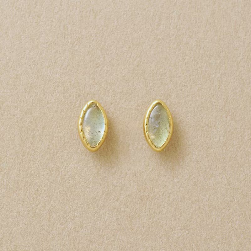【Second Earrings】 18K 拉長石耳環 (黃金)