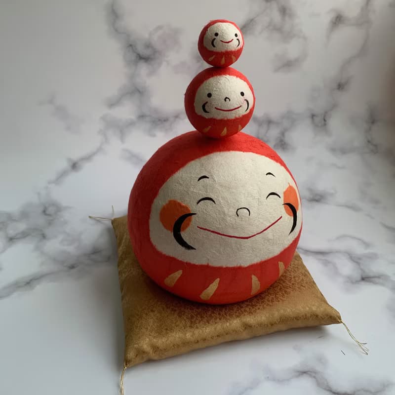 大福達摩-三倍幸福-和紙達摩吉祥物