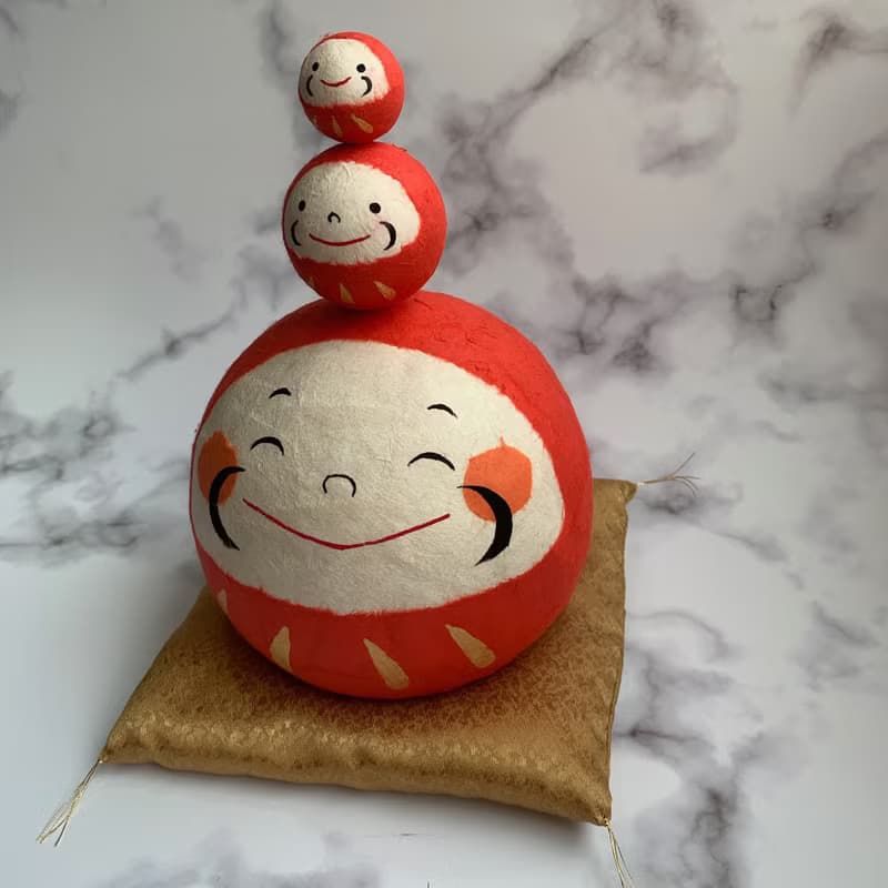 大福達摩-三倍幸福-和紙達摩吉祥物