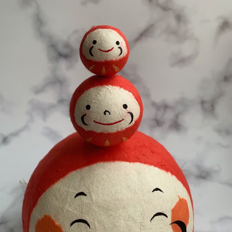 大福達摩-三倍幸福-和紙達摩吉祥物