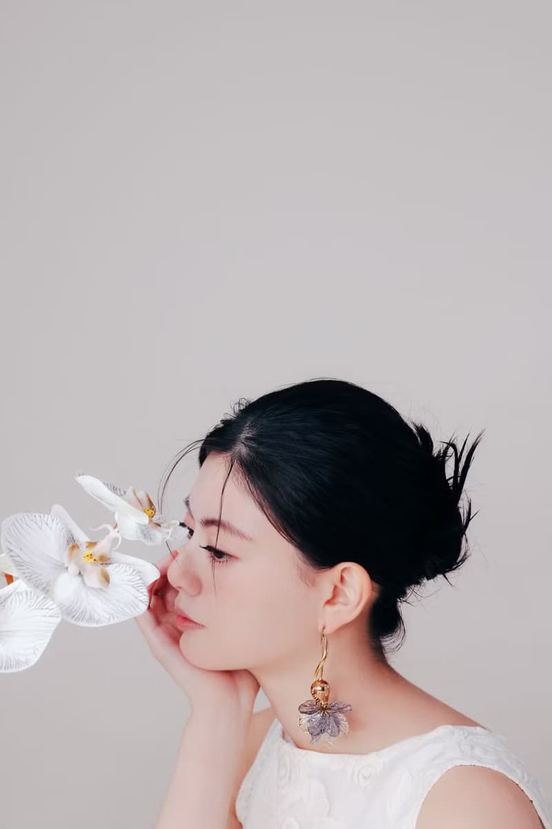 COR-DATE / 黑紫色花語 / 懸浮之花耳環