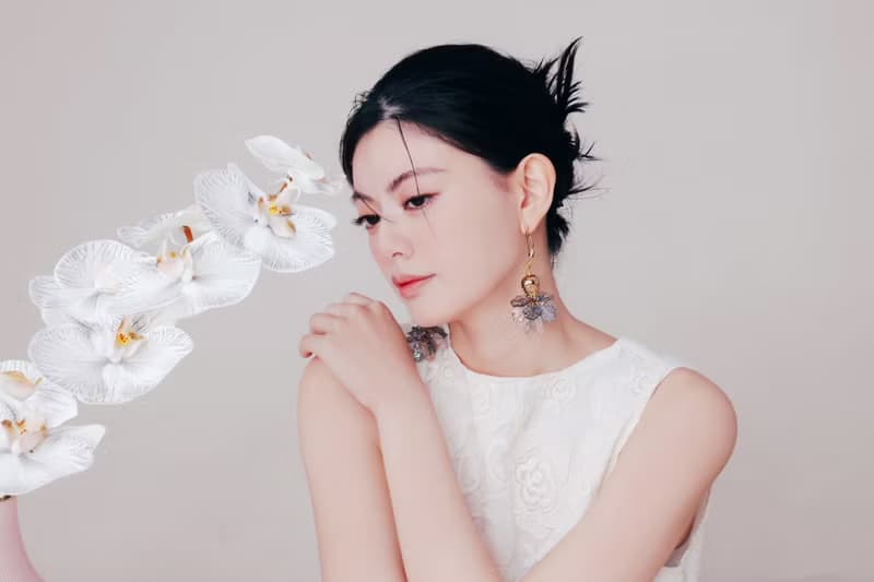 COR-DATE / 黑紫色花語 / 懸浮之花耳環
