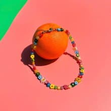 Necklace Wildflower the Wonderer • Millefiori Beaded Jewelry • Flower Necklace