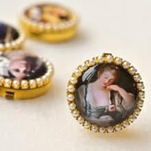 Button Cover 手作鈕扣飾~復古小清新~名畫系列: 夢中的牧羊女
