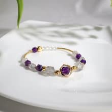 墜入星雲 | A37紫水晶雲水晶手鍊