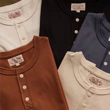 亨利領短袖 T-SHIRT 磅數260G 復古 美式 短袖 Henley Collar