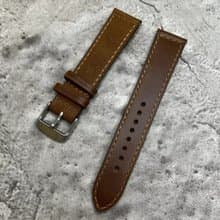 Timeless Watchband 威士忌啡真皮油皮革手錶錶帶 18/20/22MM