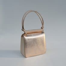 Hayden Leather Flap Bag in Foil Gold