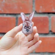 兔子-動物刺繡 別針/胸針 森林 新年開運實用禮物 情人節禮物