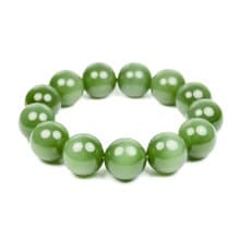 【正佳珠寶】和田碧玉手鍊 典藏級老坑種 16mm  碧玉貓眼手串