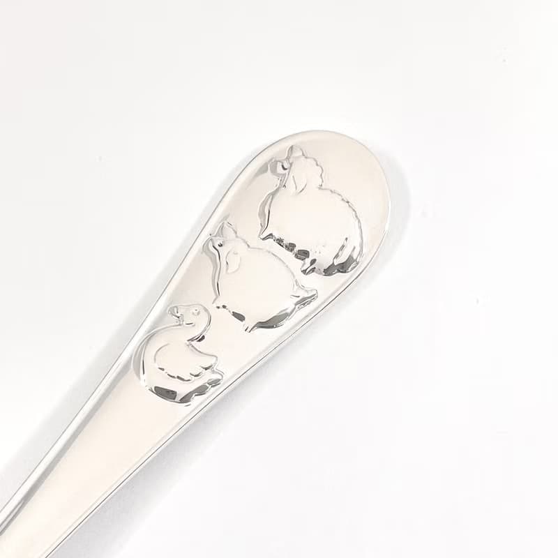 【日本直送 中古美品】ティファニー TIFFANY&Co. カトラリー ベビースプーン 食器 動物 アニマル シルバー925 新品仕上げ済み