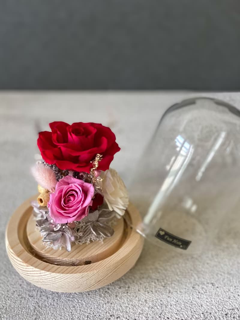 玻璃鐘罩 不凋花  小王子 夜燈 情人節禮物 生日禮物 乾燥花