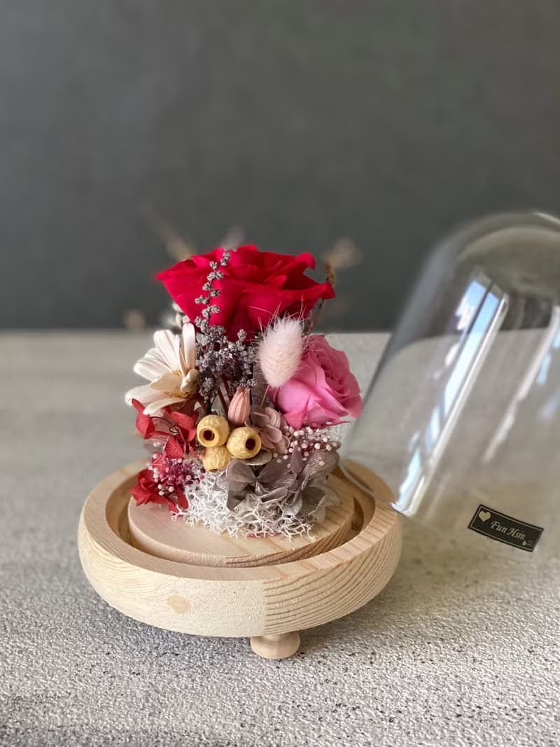玻璃鐘罩 不凋花  小王子 夜燈 情人節禮物 生日禮物 乾燥花