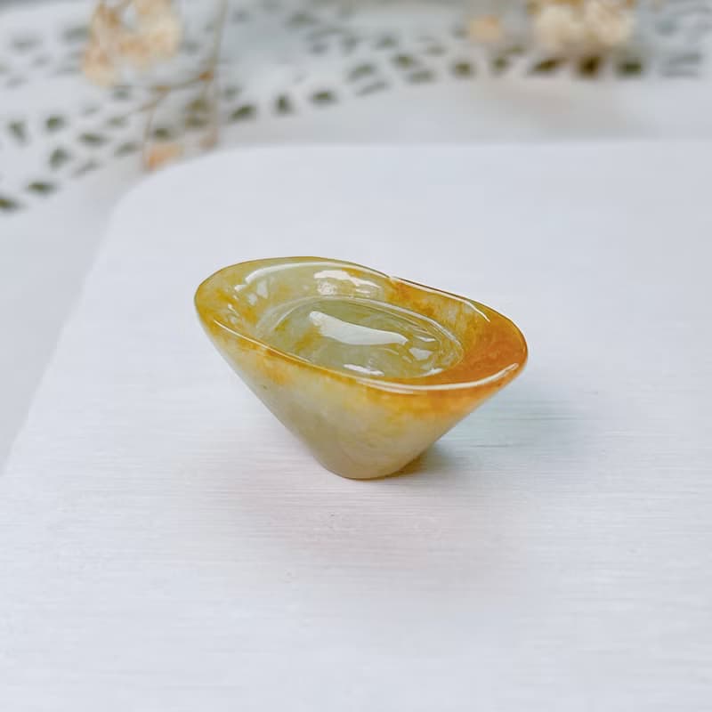 飄黃翡翡翠元寶 | 天然緬甸玉A貨翡翠 | 送禮