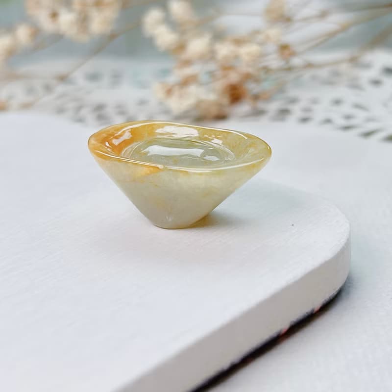 飄黃翡翡翠元寶 | 天然緬甸玉A貨翡翠 | 送禮