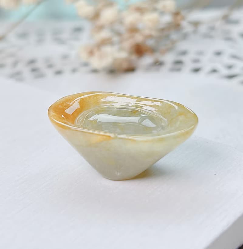 飄黃翡翡翠元寶 | 天然緬甸玉A貨翡翠 | 送禮