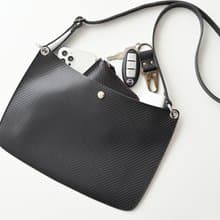 【 サコッシュ カーボンレザー 】 革 レザー バッグ ショルダーバッグ ポシェット メンズ プレゼント ギフト クリスマス DH02M