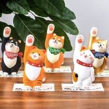 日本京都龍虎作 陶土招福可愛柴犬貓貓擺件 車載居家桌面擺飾禮物