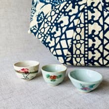 中國 清末民初民窯手繪小酒杯 │ 圓杯 斗笠杯 手繪花紋