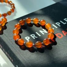 【梧桐居】紅瑪瑙復古鍍銀手鏈 【巨蟹獅子座|7月】正面能量 鎮定