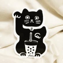 招財貓防水貼紙 機車貼紙 平板 防水 貼紙 行李箱 安全帽 貓咪 貓