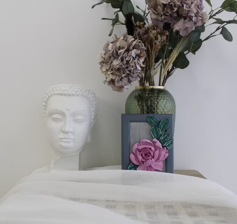 Rose 3d painting, textured decor, miniature floral painting, original wall art