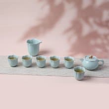 陸寶 清荷雅境 茶組 天青色 茶具組 荷葉