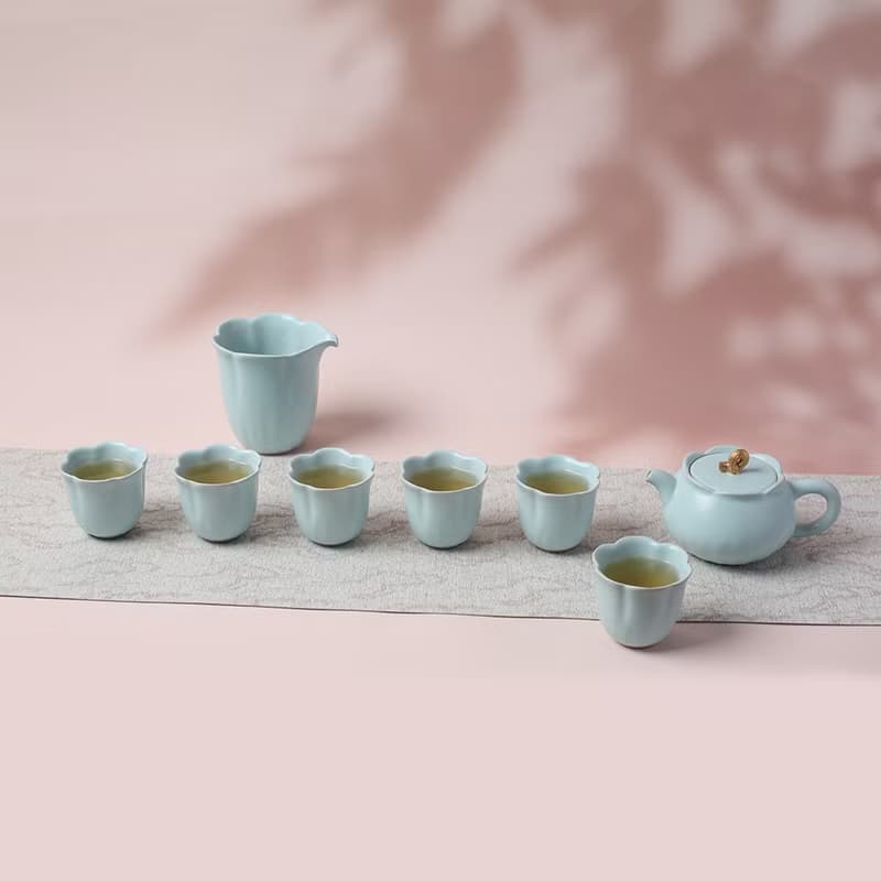 陸寶 清荷雅境 茶組 天青色 茶具組 荷葉