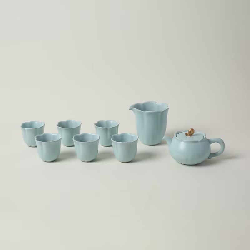 陸寶 清荷雅境 茶組 天青色 茶具組 荷葉
