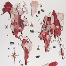 Colorful Decor, Wanderlust Gift, Bedroom Wall Decor Art, Wooden Travel Map