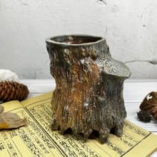 手作 手捏陶 柴燒花器 花瓶 筆筒 收納筒