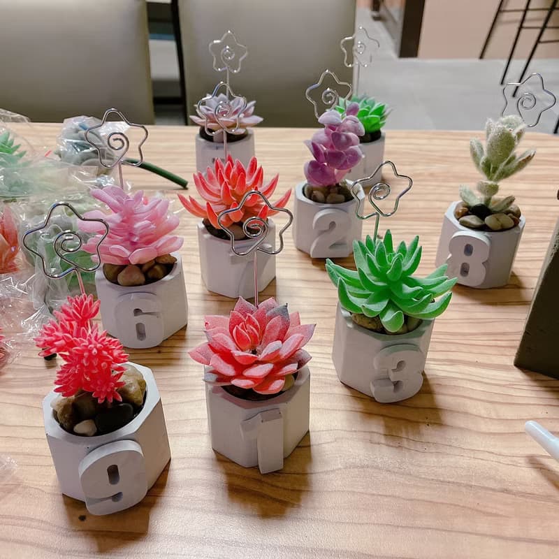 【情人節禮盒】【手工製作】六角立體小盆栽/仿真多肉植物盆栽/桌