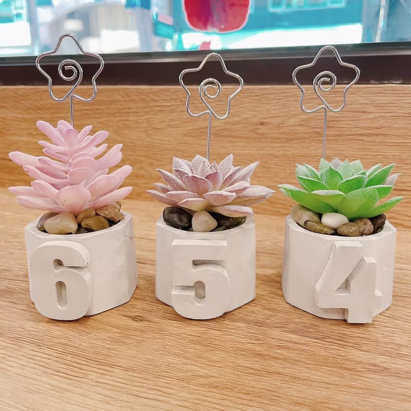 【情人節禮盒】【手工製作】六角立體小盆栽/仿真多肉植物盆栽/桌